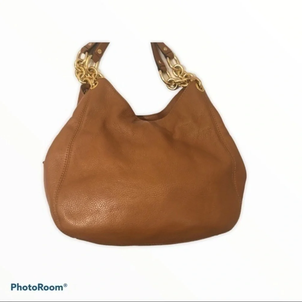 Michael kors brown leather triple compartment bag